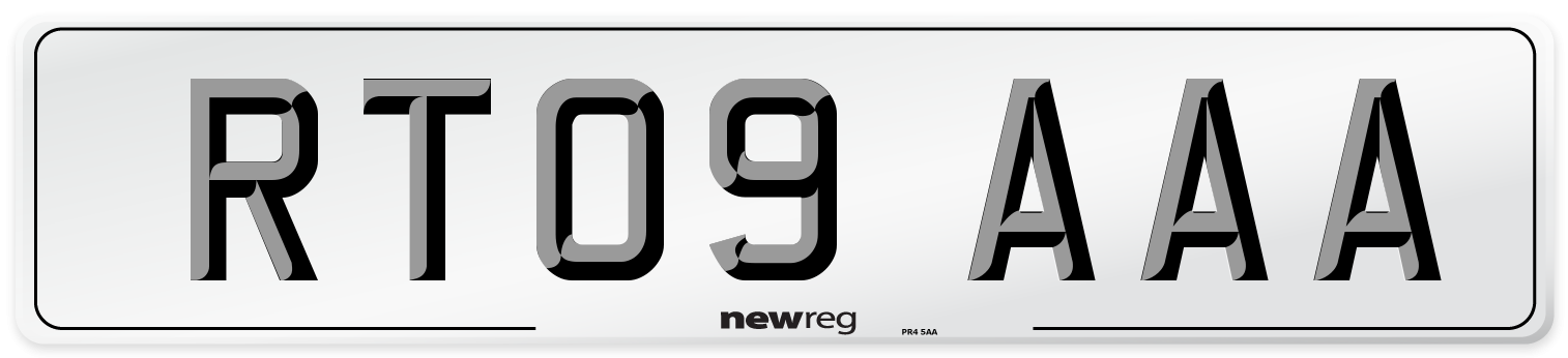 RT09 AAA Number Plate from New Reg